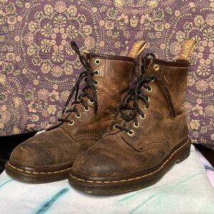 Dr. Martens Distressed Brown Lace-Up Boots